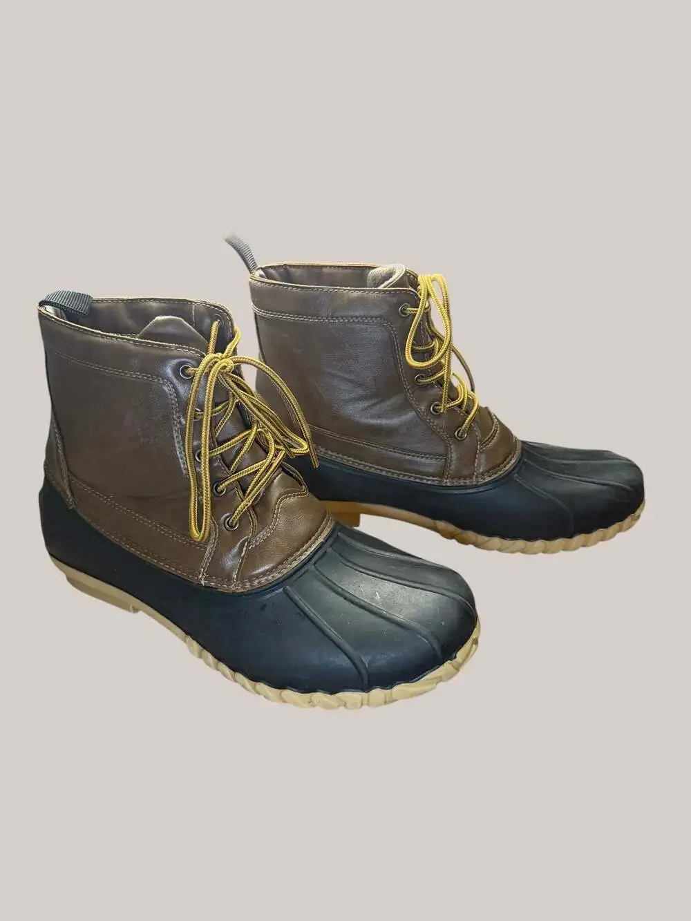 Itasca Men's Size 12 Lace Up Duck Boots Brown and Black Waterproof